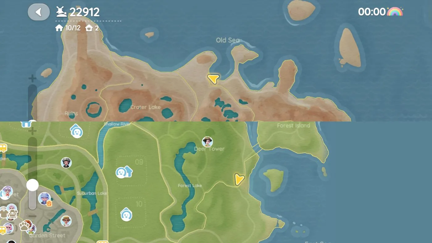 Doris location during rainbow weather in Heartopia