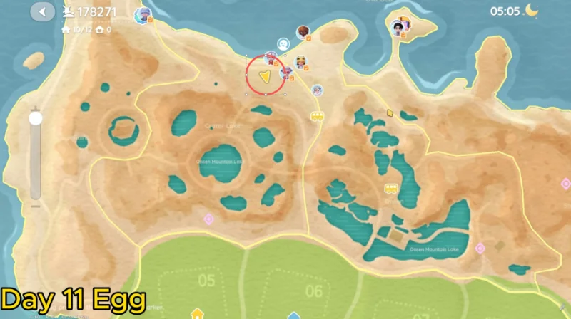 Heartopia Onsen Egg Day 11 Map Location at Winter Utopia Palm Trees