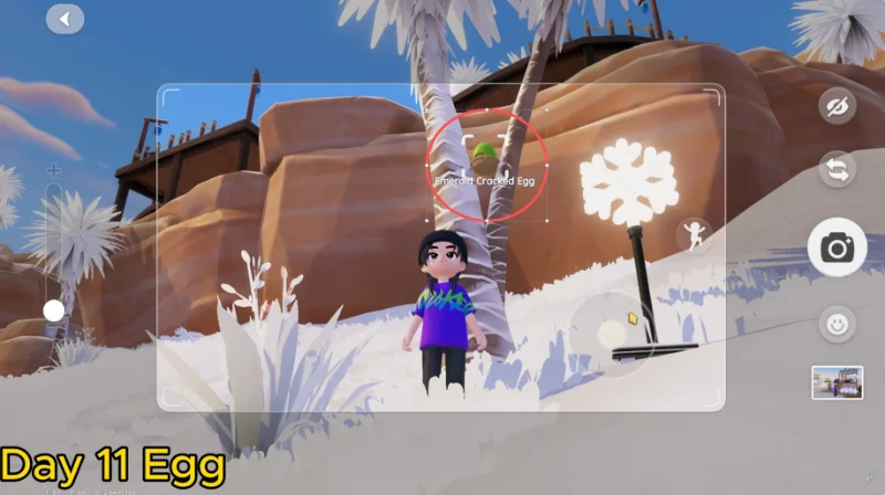 Heartopia Onsen Egg Day 11 Emerald Cracked Egg near Massimo