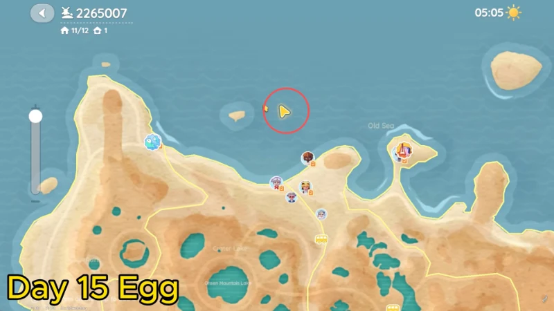 Peta lokasi Telur Onsen Hari ke-15 di Arena Es Winter Utopia